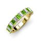 3 - Alaya Emerald Cut Peridot and Diamond 14 Stone Wedding Band 