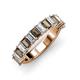 3 - Alaya Emerald Cut Smoky Quartz and Diamond 14 Stone Wedding Band 