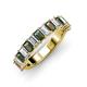 3 - Alaya Emerald Cut Diamond and Lab Created Alexandrite 14 Stone Wedding Band 