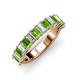 3 - Alaya Emerald Cut Peridot and Diamond 14 Stone Wedding Band 