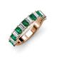 3 - Alaya Emerald Cut Emerald and Diamond 14 Stone Wedding Band 