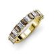 3 - Alaya Emerald Cut Smoky Quartz and Diamond 14 Stone Wedding Band 