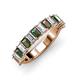 3 - Alaya Emerald Cut Diamond and Lab Created Alexandrite 14 Stone Wedding Band 
