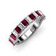 3 - Alaya Emerald Cut Ruby and Diamond 14 Stone Wedding Band 
