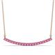 1 - Nancy 2.00 mm Round Pink Sapphire Curved Bar Pendant Necklace 