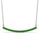 1 - Nancy 2.00 mm Round Green Garnet Curved Bar Pendant Necklace 