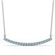 1 - Nancy 2.00 mm Round Aquamarine Curved Bar Pendant Necklace 