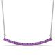 1 - Nancy 2.00 mm Round Amethyst Curved Bar Pendant Necklace 