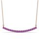 1 - Nancy 2.00 mm Round Amethyst Curved Bar Pendant Necklace 