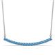 1 - Nancy 2.00 mm Round Blue Topaz Curved Bar Pendant Necklace 
