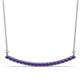 1 - Nancy 2.00 mm Round Iolite Curved Bar Pendant Necklace 
