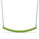 1 - Nancy 2.00 mm Round Peridot Curved Bar Pendant Necklace 