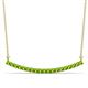 1 - Nancy 2.00 mm Round Peridot Curved Bar Pendant Necklace 