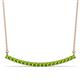 1 - Nancy 2.00 mm Round Peridot Curved Bar Pendant Necklace 