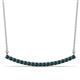 1 - Nancy 2.00 mm Round London Blue Topaz Curved Bar Pendant Necklace 