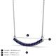 3 - Nancy 2.00 mm Round Blue Sapphire Curved Bar Pendant Necklace 