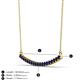 3 - Nancy 2.00 mm Round Blue Sapphire Curved Bar Pendant Necklace 