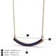 3 - Nancy 2.00 mm Round Blue Sapphire Curved Bar Pendant Necklace 