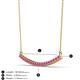 3 - Nancy 2.00 mm Round Pink Sapphire Curved Bar Pendant Necklace 
