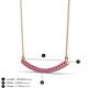 3 - Nancy 2.00 mm Round Pink Sapphire Curved Bar Pendant Necklace 