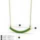 3 - Nancy 2.00 mm Round Green Garnet Curved Bar Pendant Necklace 