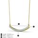 3 - Nancy 2.00 mm Round Aquamarine Curved Bar Pendant Necklace 