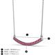 3 - Nancy 2.00 mm Round Pink Tourmaline Curved Bar Pendant Necklace 