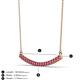 3 - Nancy 2.00 mm Round Pink Tourmaline Curved Bar Pendant Necklace 