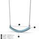3 - Nancy 2.00 mm Round Blue Topaz Curved Bar Pendant Necklace 