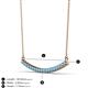 3 - Nancy 2.00 mm Round Blue Topaz Curved Bar Pendant Necklace 