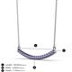 3 - Nancy 2.00 mm Round Iolite Curved Bar Pendant Necklace 
