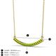 3 - Nancy 2.00 mm Round Peridot Curved Bar Pendant Necklace 