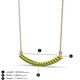 3 - Nancy 2.00 mm Round Peridot Curved Bar Pendant Necklace 