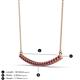 3 - Nancy 2.00 mm Round Rhodolite Garnet Curved Bar Pendant Necklace 