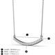 3 - Nancy 2.00 mm Round White Sapphire Curved Bar Pendant Necklace 