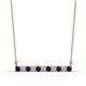 1 - Noela 2.70 mm Round Blue Sapphire and Diamond Horizontal Bar Pendant Necklace 