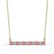 1 - Noela 2.70 mm Round Pink Sapphire and Diamond Horizontal Bar Pendant Necklace 