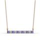 1 - Noela 2.70 mm Round Tanzanite and Diamond Horizontal Bar Pendant Necklace 