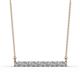 1 - Noela 2.70 mm Round Aquamarine and Diamond Horizontal Bar Pendant Necklace 