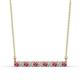 1 - Noela 2.70 mm Round Pink Tourmaline and Diamond Horizontal Bar Pendant Necklace 