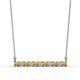 1 - Noela 2.70 mm Round Citrine and Diamond Horizontal Bar Pendant Necklace 