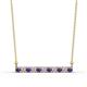1 - Noela 2.70 mm Round Iolite and Diamond Horizontal Bar Pendant Necklace 