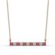 1 - Noela 2.70 mm Round Rhodolite Garnet and Diamond Horizontal Bar Pendant Necklace 