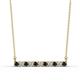 1 - Noela 2.70 mm Round Black and White Diamond Horizontal Bar Pendant Necklace 