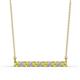 1 - Noela 2.70 mm Round Yellow Sapphire and Diamond Horizontal Bar Pendant Necklace 
