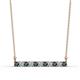 1 - Noela 2.70 mm Round Blue and White Diamond Horizontal Bar Pendant Necklace 