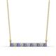 1 - Noela 2.70 mm Round Tanzanite and Diamond Horizontal Bar Pendant Necklace 