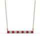 1 - Noela 2.70 mm Round Ruby and Diamond Horizontal Bar Pendant Necklace 
