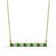 1 - Noela 2.70 mm Round Green Garnet and Diamond Horizontal Bar Pendant Necklace 