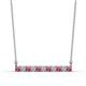 1 - Noela 2.70 mm Round Pink Tourmaline and Diamond Horizontal Bar Pendant Necklace 